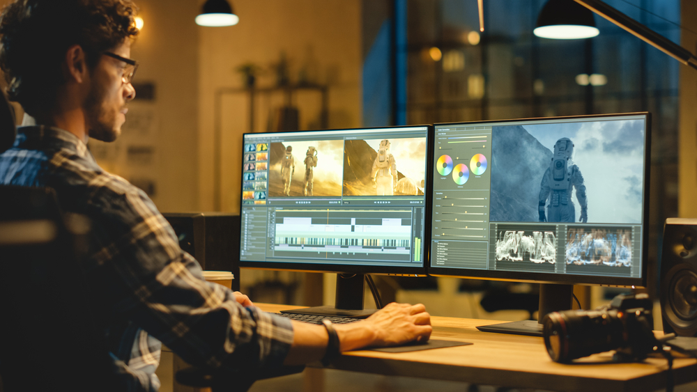 Video editing on multiple screens